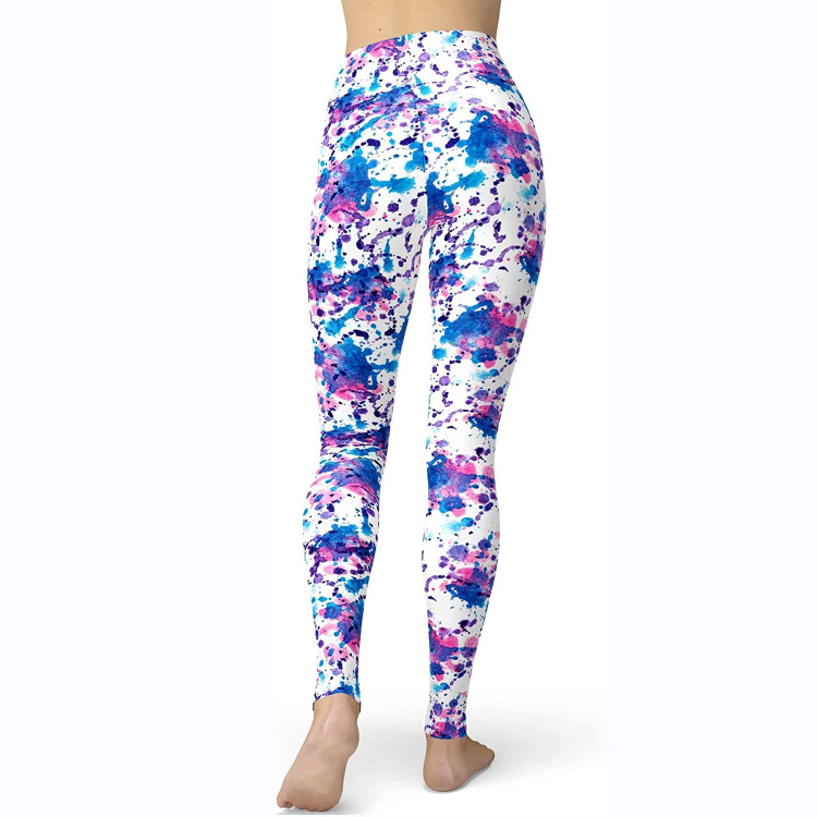 Abbigliamento da donna multicolore stampato slim fit fianchi sollevamento snellente grandi dimensioni corsa yoga fitness leggings_voghion.com