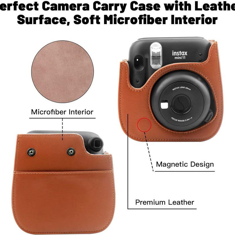 Instax Mini Instant Camera Case with PU Leather Cover Camera Case with Mini Photography Bag