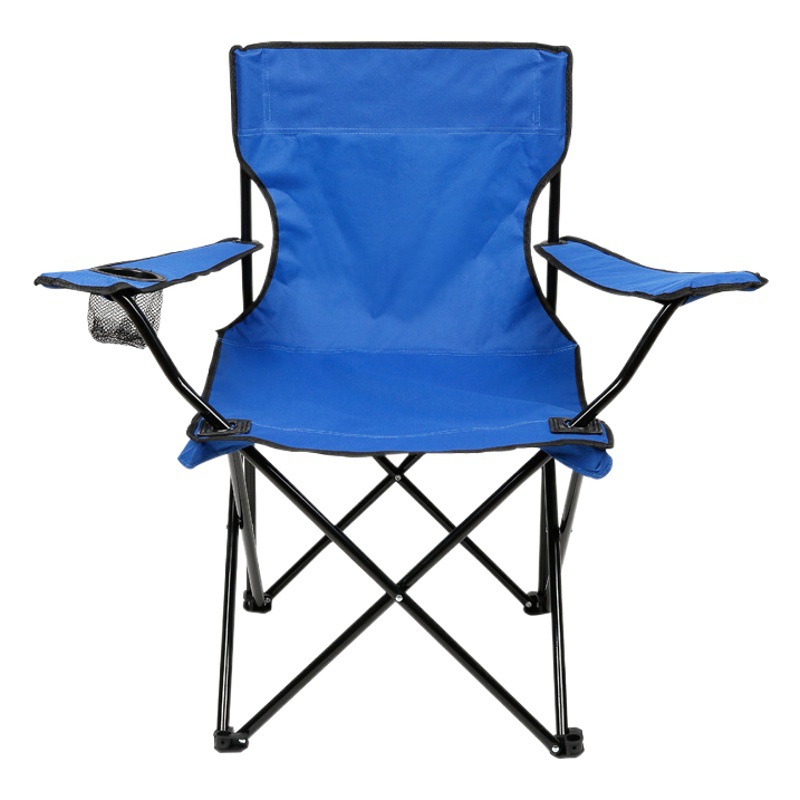 Silla plegable portátil para camping o pesca | Con apoyabrazos | Negra, ligera y resistente | Ideal para exteriores