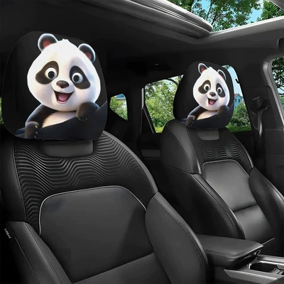 best-selling universal pullover printed car headrest, Universal seat cover - panda-2-double-sided-printing-1-piece