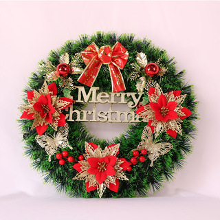 Nuevos productos transfronterizos decoraciones de árboles de Navidad de varios tamaños, coronas de pared, coronas de flores, escaparates de Ratán al por mayor image 3