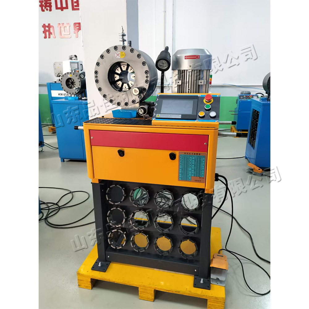 小型大棚管材对接机 金属钢管液压缩管设备 台式智能液压扣压机