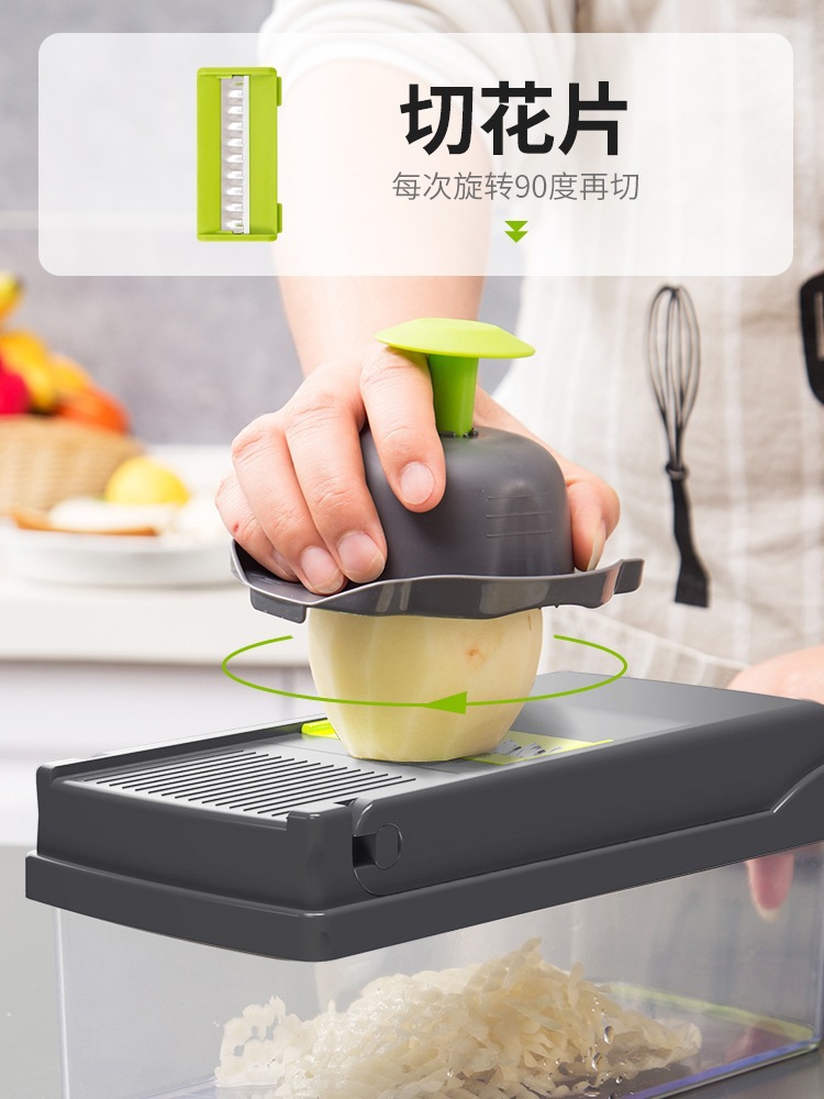 Cortador de verduras multifuncional, herramienta para cortar en cubitos y triturar, suministros de cocina, utensilios de cocina para cortar verduras, regalo, herramienta multifuncional de doble cabeza para verduras