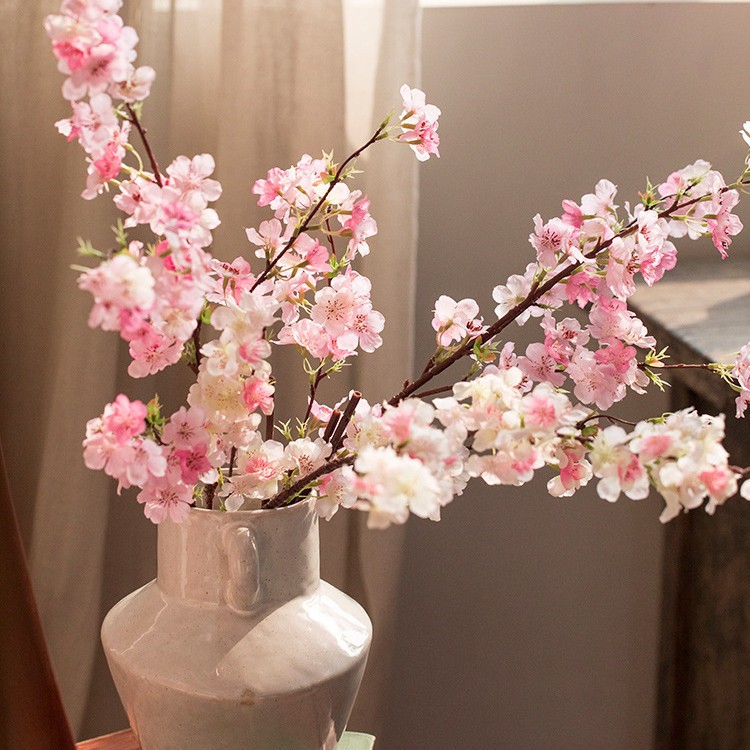 Flor de cerezo flor de imitación flor de sala de estar decoración floral flor de plástico flor seca decoración floral venta caliente transfronteriza