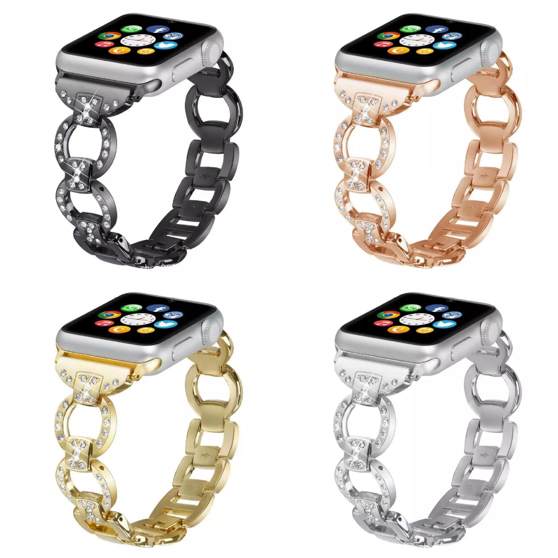 Совместимый ремешок для Apple IWATCH7SE6543, стальная лента, бриллиантов соединение цепь, женский