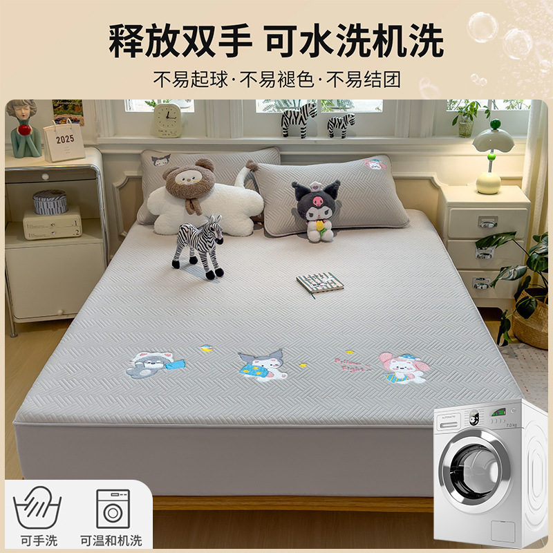 Cama de algodón de clase A 2025 nueva cubierta de cama general de cuatro estaciones todo incluido cubierta protectora de colchón grueso cubierta de sábanas cubierta de cama