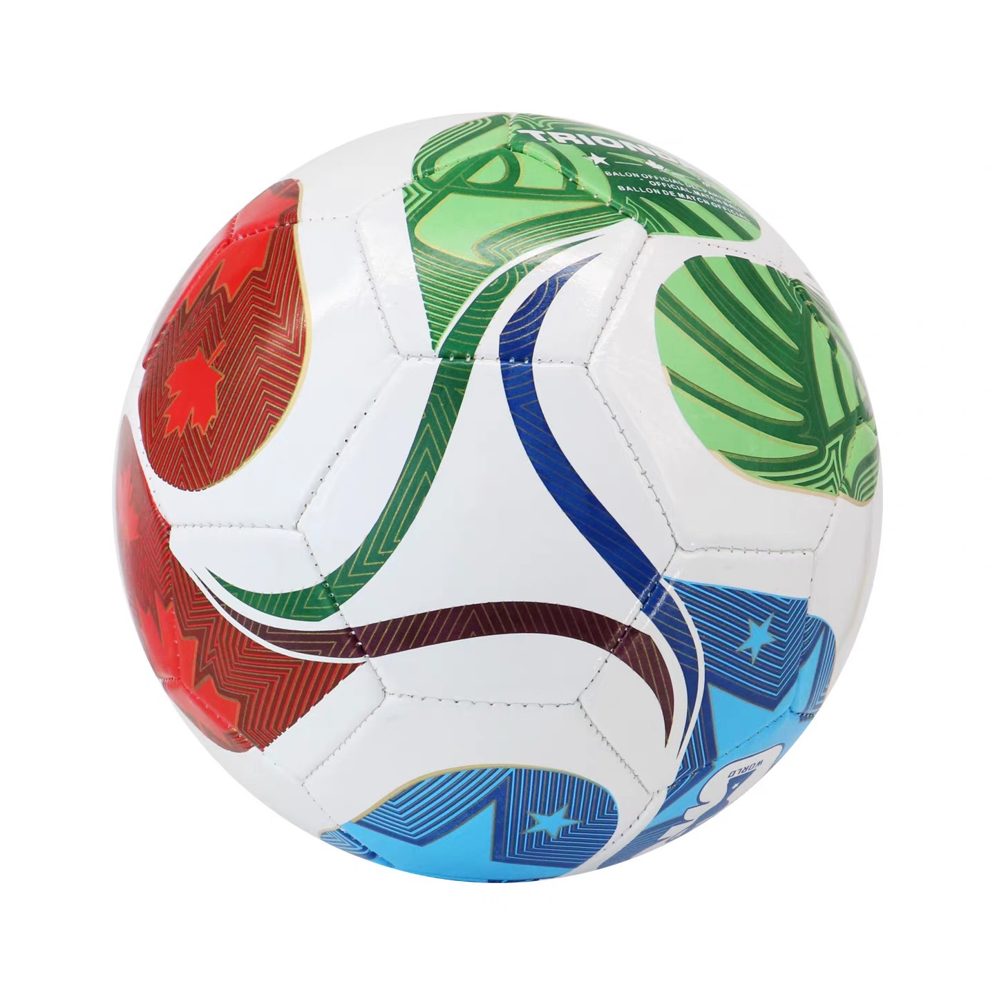 2026 Copa del Mundo de fútbol 5 máquina de coser pegado en caliente unidireccional pelota de entrenamiento suave lote de desgaste