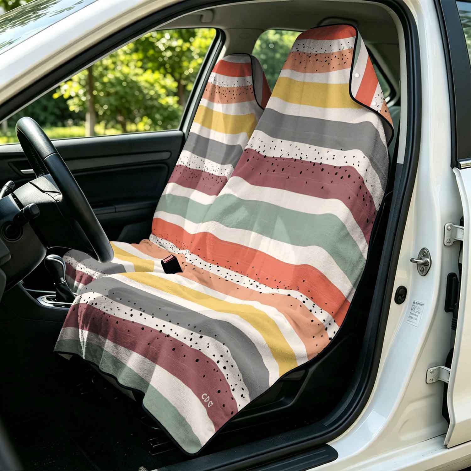 2-piece dual-use car seat cover, ultra-fine fiber, can be used as a beach towel, printed car protective seat cover 6