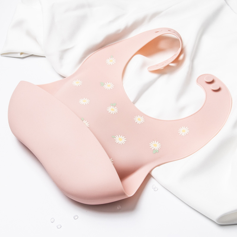 Babero de silicona estilo INS para niños, impermeable, tridimensional, desechable, ideal para la hora de la comida.