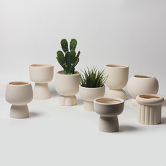 Bamboo-ash ceramic pot can DIY hand-painted creative breathable pot succulent plant breathable flower pot biodegradable cross-border customer