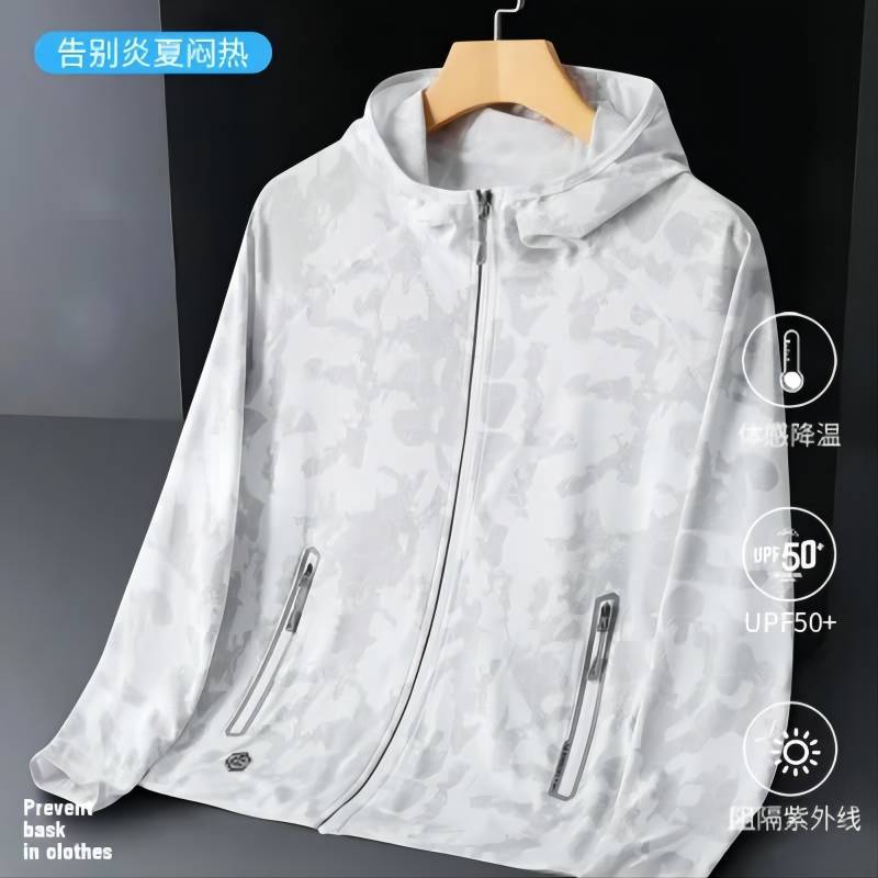 Summer Ice Silk Sun Protection Clothing Men's Thin UV Protection Camouflage Fishing Sun Protection Clothing Jacket Men's Couple Sun Protection Clothing Women