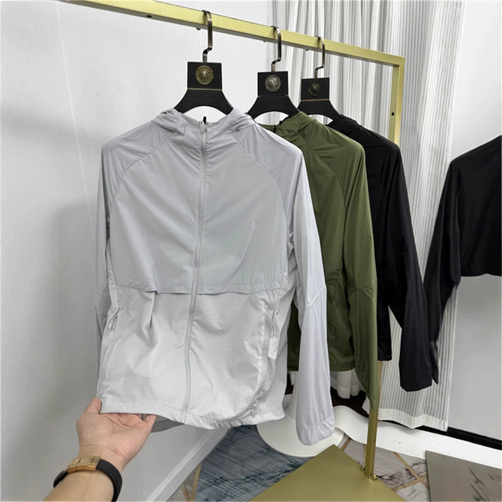 Летняя мужская мода тонкая и быстрая сушка прохладная дышащая дикая шапка Сшитая спортивная повседневная солнцезащитная куртка