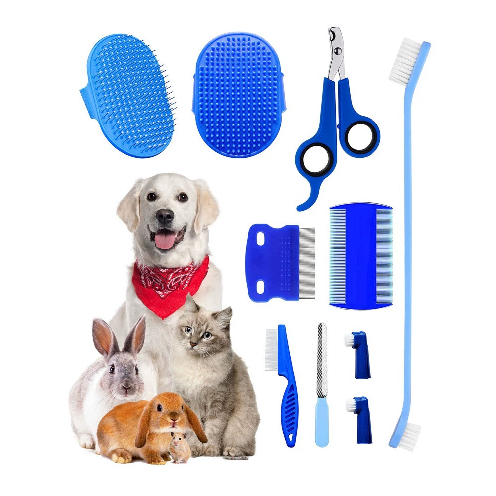 Набор из 10 штук для собак и кроликов Косметический набор для удаления волос для домашних животных Кролик Косметическая щетка для домашних животных Щетка для душа