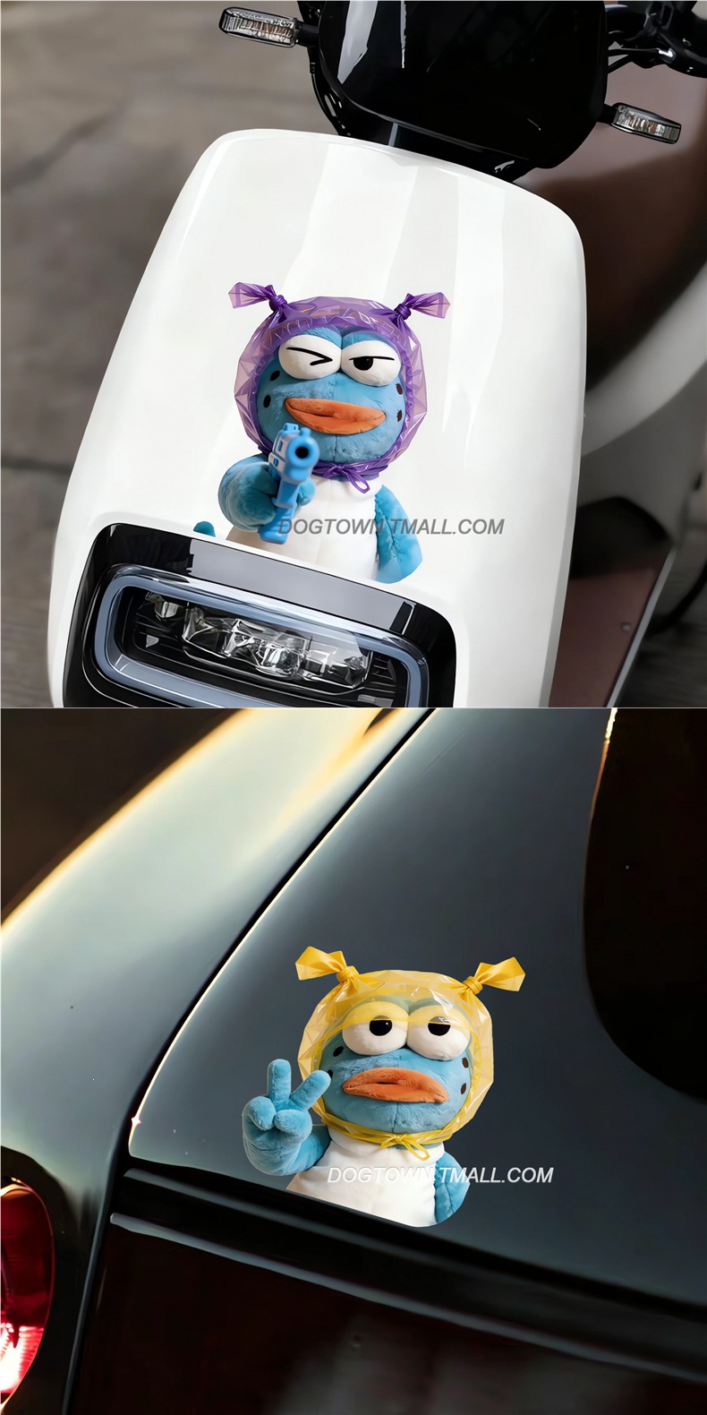Bikini Bottom Ugly Fish Funny Car Sticker, Personalized Creative Car Window Scratch Cover, Electric Vehicle Decorative Sticker