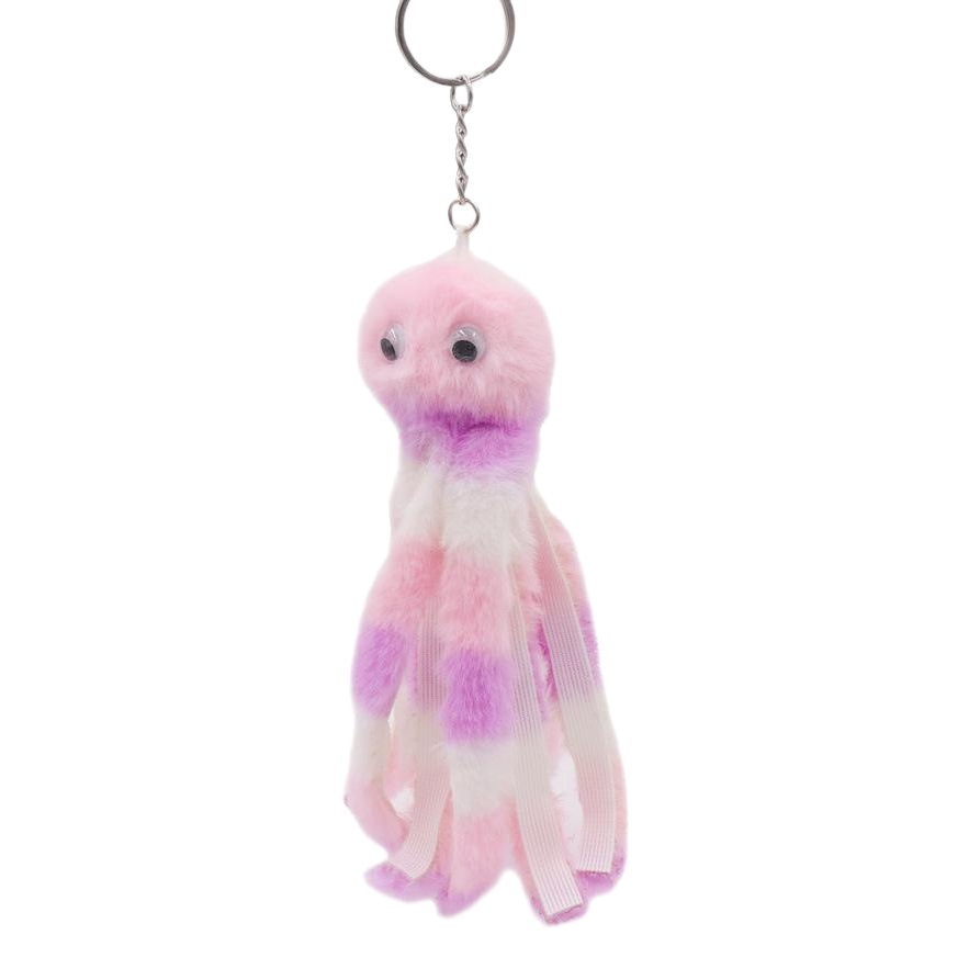 Nuevo lindo colorido a rayas pulpo llavero colgante a rayas pulpo bolsa de coche colgante regalo fabricante