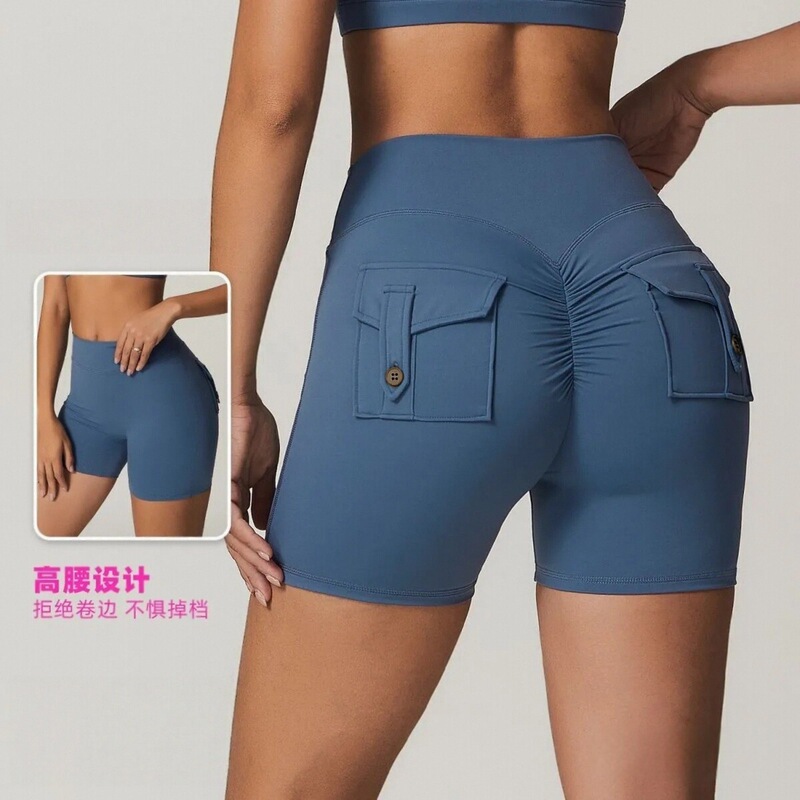 Fitness Sports Shorts for Women, High-Waisted, Tight-Fitting, Butt-Lifting, with Pockets, Three-Quarter Length, Naked-Feel Yoga Shorts, High Elasticity, Slimming and Body-Shaping Fitness Sports Shorts for Women, High-Waisted, Tight-Fitting, Butt-Lifting, with Pockets, Three-Quarter Length, Naked-Feel Yoga Shorts, High Elasticity, Slimming and Body-Shaping