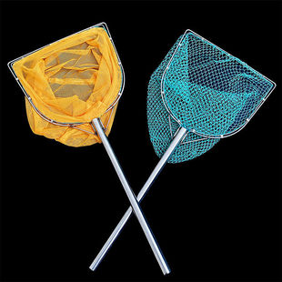 Stainless Steel Solid Double-Ring Anti-Wear Fishing Net for Catching Fish, Shrimp, Seafood, Loaches, Net Bag Fishing Gear Supermarket Aquatic Fish Scoop
