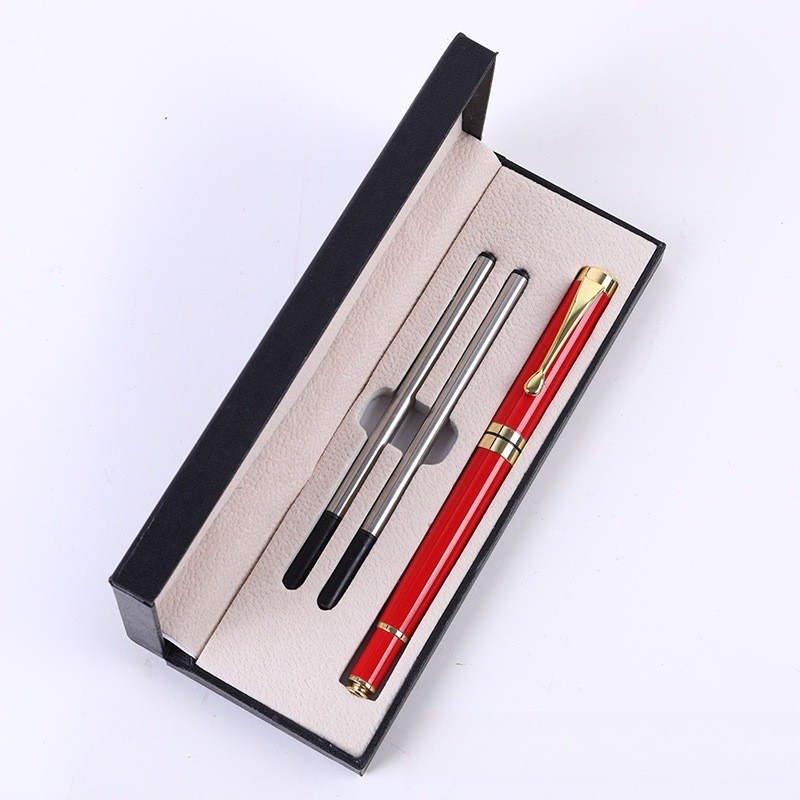 Caja de regalo en stock, bolígrafo de alta calidad, bolígrafo de firma de laca negra, publicidad de regalo, bolígrafo de grabación de alta calidad