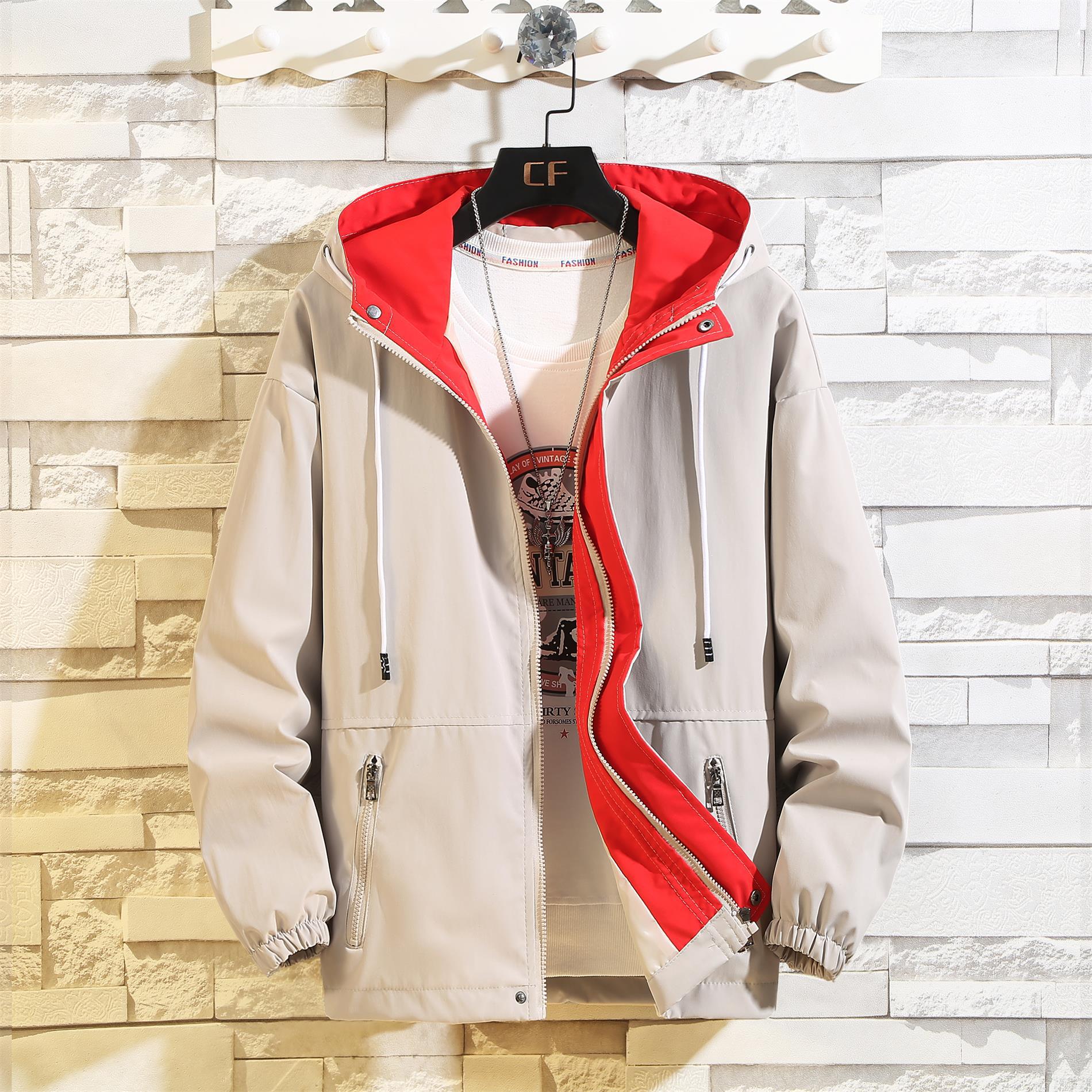 La primavera y el otoño de los hombres la capa ins Hong Kong estilo suelta más tamaño CEC super popular Ropa Trabajo Top nueva chaqueta marca moda