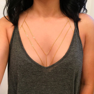 European and American Cross-Border Sexy Hot Girl Chest Chain Clavicle Chain Fashionable and Elegant Pure Lust Style Body Chain Women's Fashion Accessories