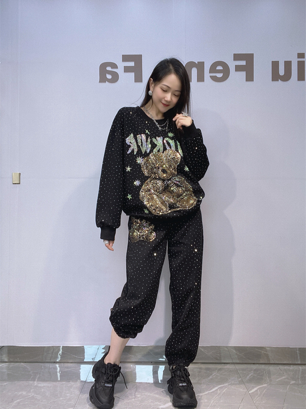 autumn demi-season sweatshirt for leisure with a round collar