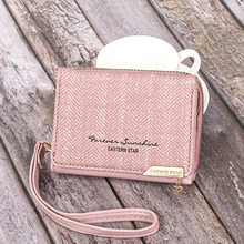 新款短款女士手提钱包 多卡位学生零钱包 纯色卡包手拿包