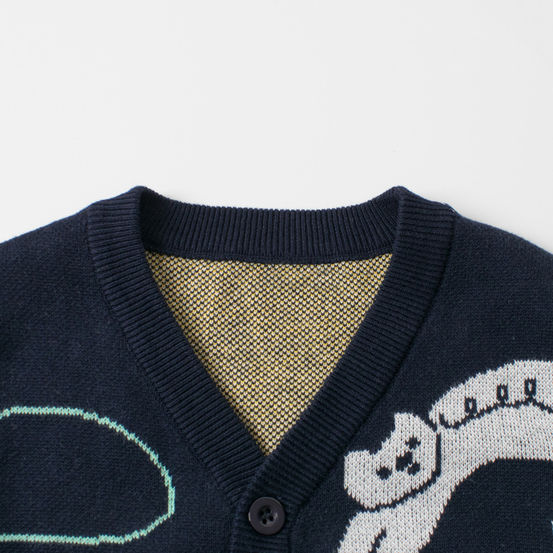 Suéter Infantil Estilo Coreano Otoño 2026, Cárdigan de Punto para Niños con Diseño de Dibujos Animados, Marca de Moda, Ropa Infantil para Venta al por Mayor y Dropshipping