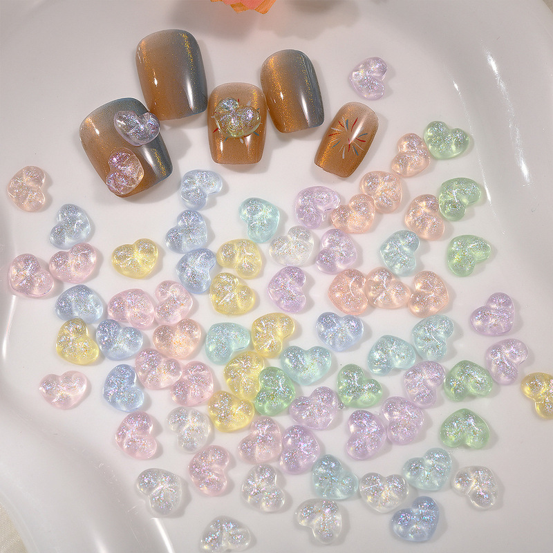 Love Nail Art Jewelry Ice Thin Flash Super Fairy Love Wear Nail Earring Material Accessories