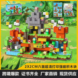 亚马逊爆款我的磁力方块拼装积木建筑游戏世界男女孩益智儿童玩具