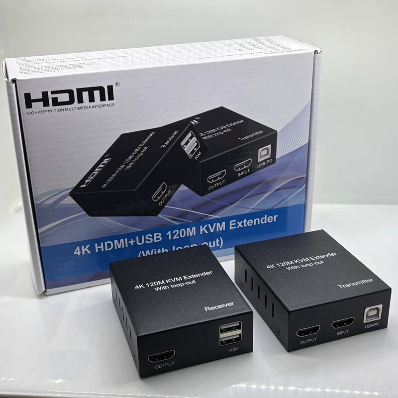Cross-Border Kvm HDMI Extender 60m 150m Network Cable Rj45 to Hd 120m 200m Loop Output 4K30