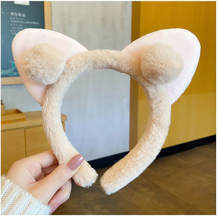 Internet celebridad mismo estilo orejas de conejo diadema Corea del Sur internet celebridad linda muñeca de dibujos animados horquilla diadema de felpa lavado de cara banda de pelo