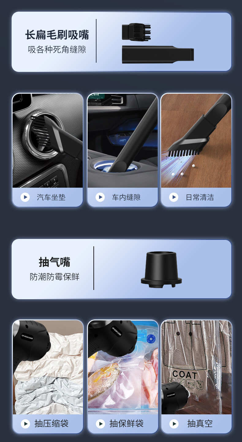 Popular Car Vacuum Cleaner, Handheld Wireless Vacuum Cleaner with Strong Suction Power, Dual-Purpose for Car and Home, Small Dust Blower