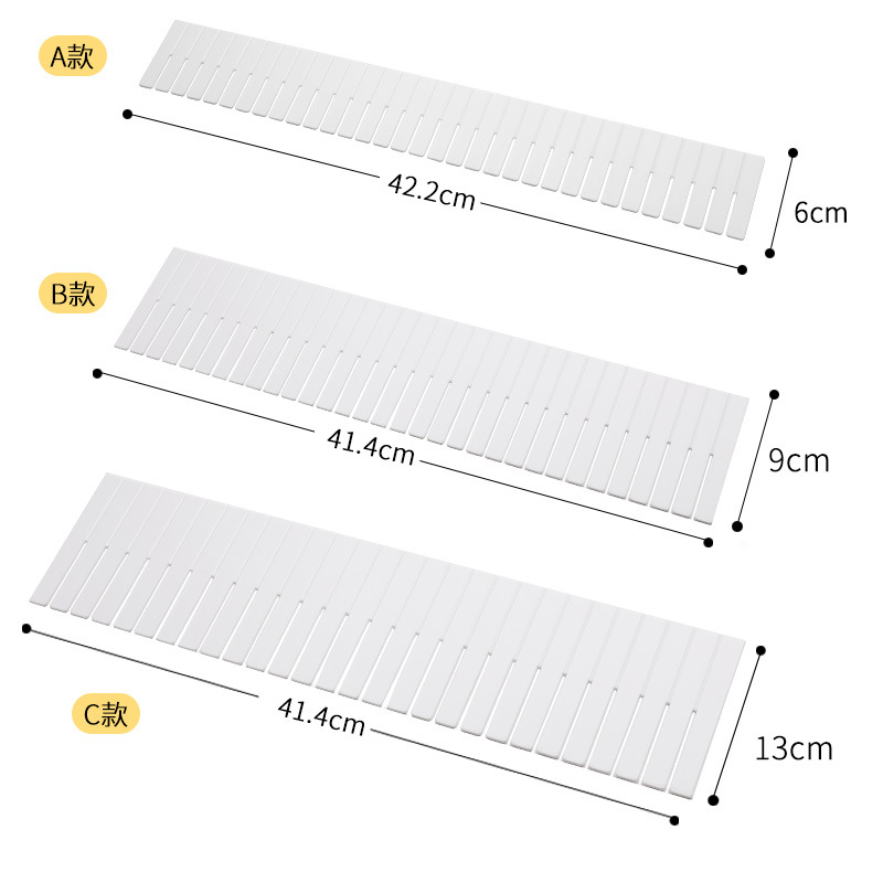 Drawer Storage Separators Plastic Dividers for Underwear Socks, Adjustable, Multi-Size Options