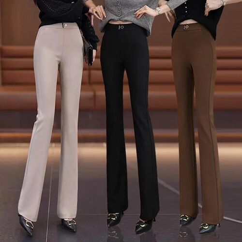 Stretch drag-down 2025 spring and summer new trousers, high-rise suit pants, slimming and all-matching casual, small and micro pants for women