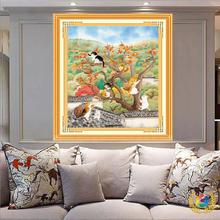 ✅事事如意猫十字绣2023新款客厅卡通故宫御猫事事如意一件代