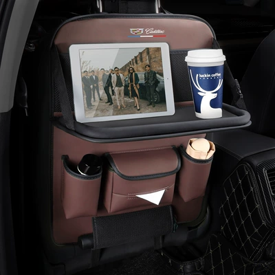 Car table board | car seat back small - upgraded-with-table-board-mocha-brown-cadillac