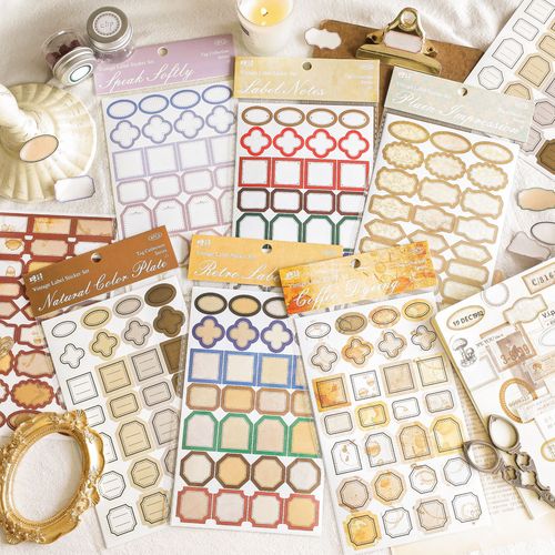 Sugar poem sticker set, label collection series, special-shaped small label handbook decoration materials, 4 pieces in