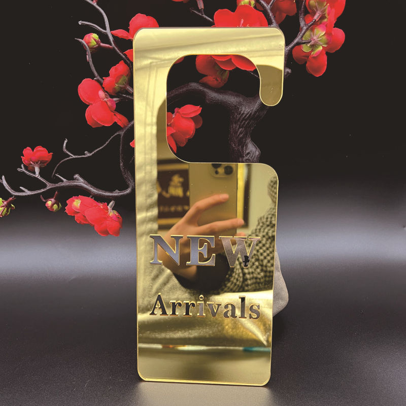 热销亚克力双面金镜激光切割新品上市标示牌双面金镜有机塑料镜片