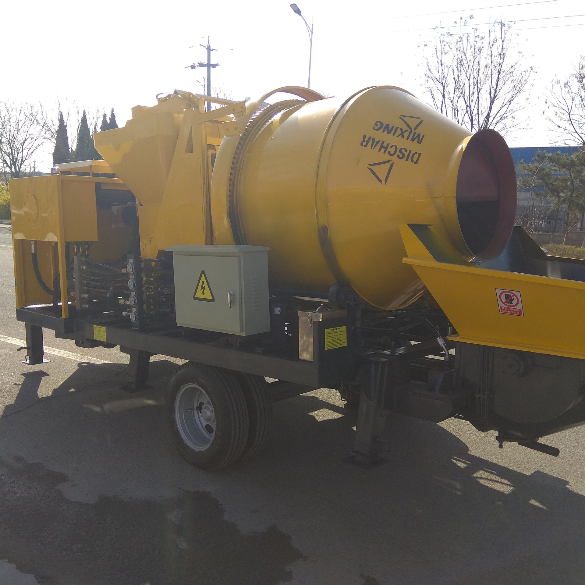 搅拌机带地泵 柴油搅拌输送一体机 82千瓦柴油机搅拌输送一体泵