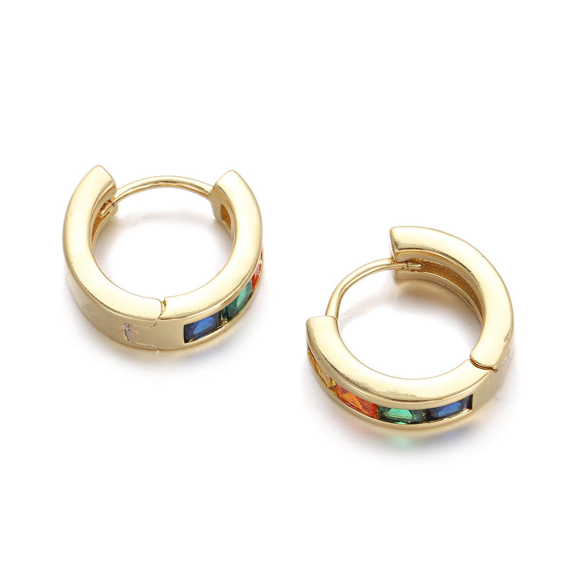 Colored Zircon Earrings Plated Color Preserving Earrings Temperament Niche Earrings_voghion.com