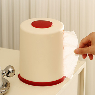 Roll Paper Box Creative Roll Paper Barrel Restaurant Household Plastic Round Paper Tube Cream Wind Tissue Box Living Room Roll Paper Tube