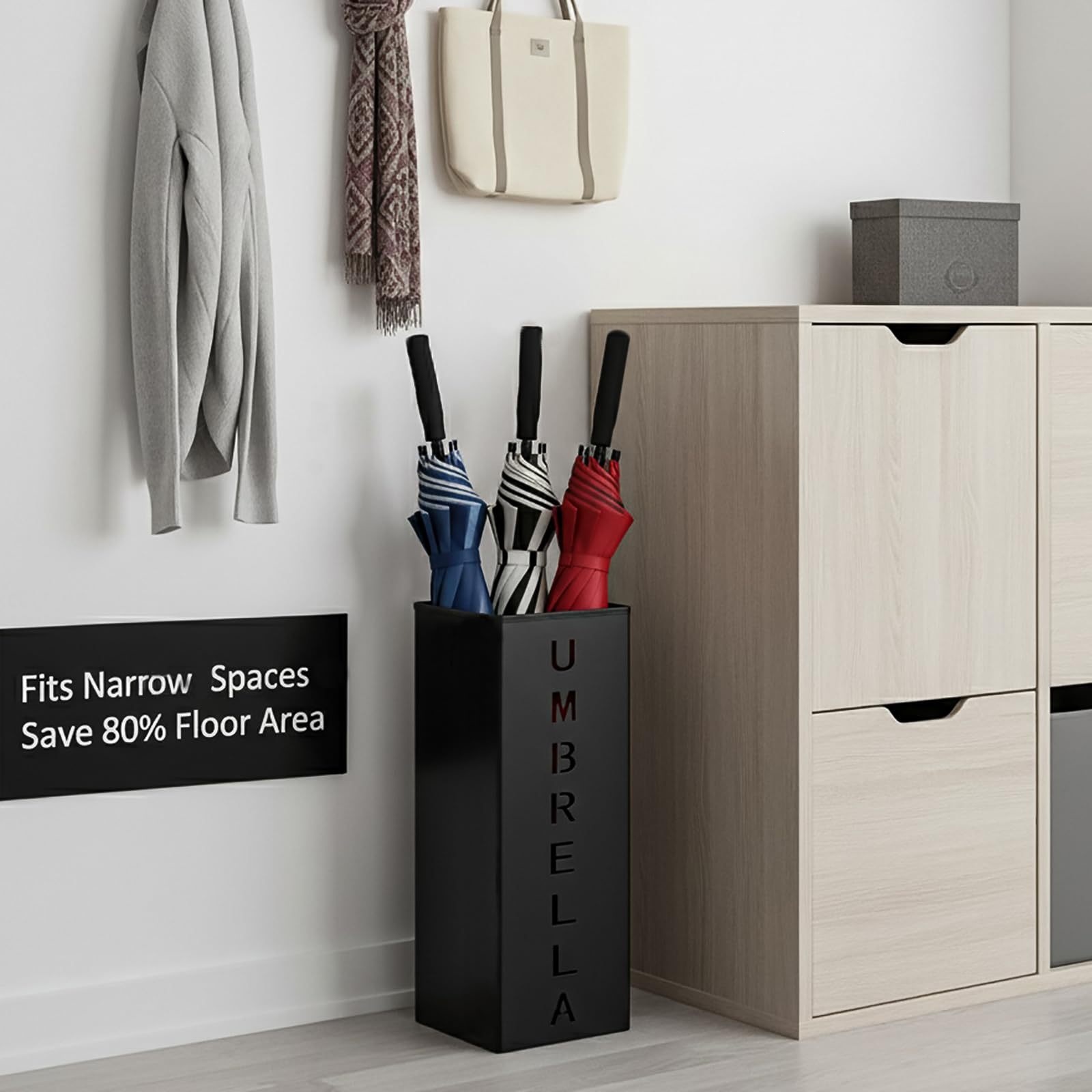 Metal UMBRELLA umbrella stand with long and short holes, living room storage bucket, home dry flower holder, umbrella bucket decoration