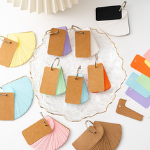 外贸便携记事本彩色硬卡单词本卡片活页本可爱空白创意环扣便签本