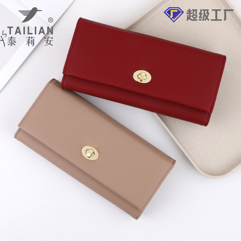 Long New Cross-Border Pebbled Women's Wallet Wholesale Classic Lock Atmospheric Urban Large 70% off Wallet Dropshipping