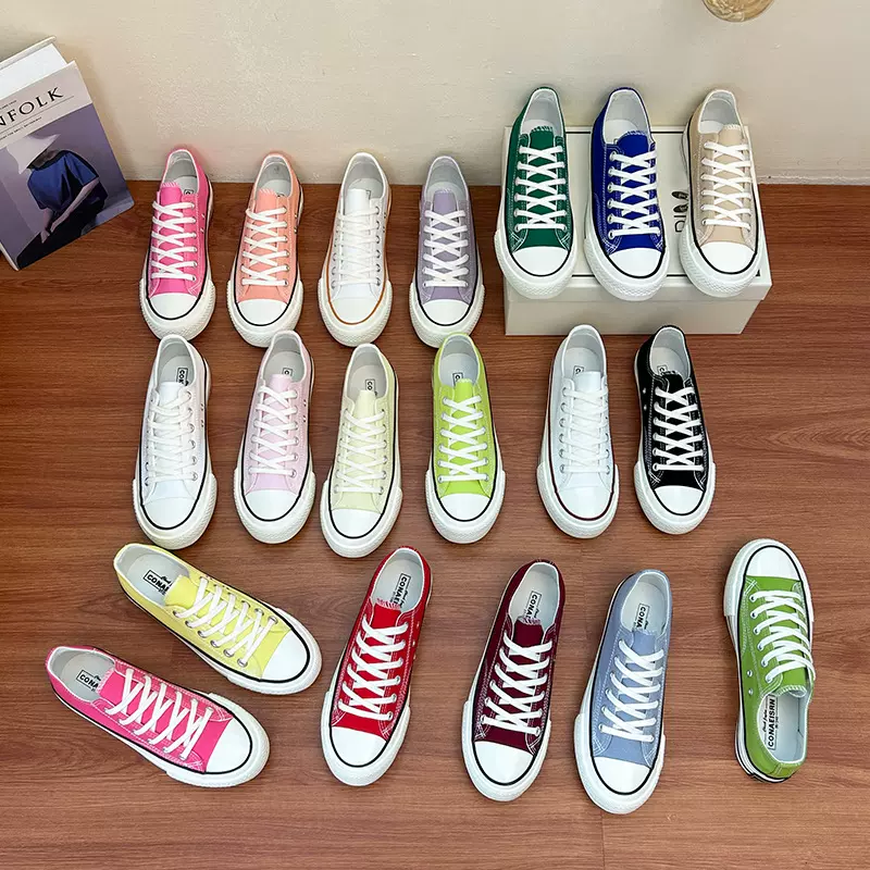 严选2024秋季学生1970s低帮帆布鞋女经典百搭ins板鞋复古休闲单鞋