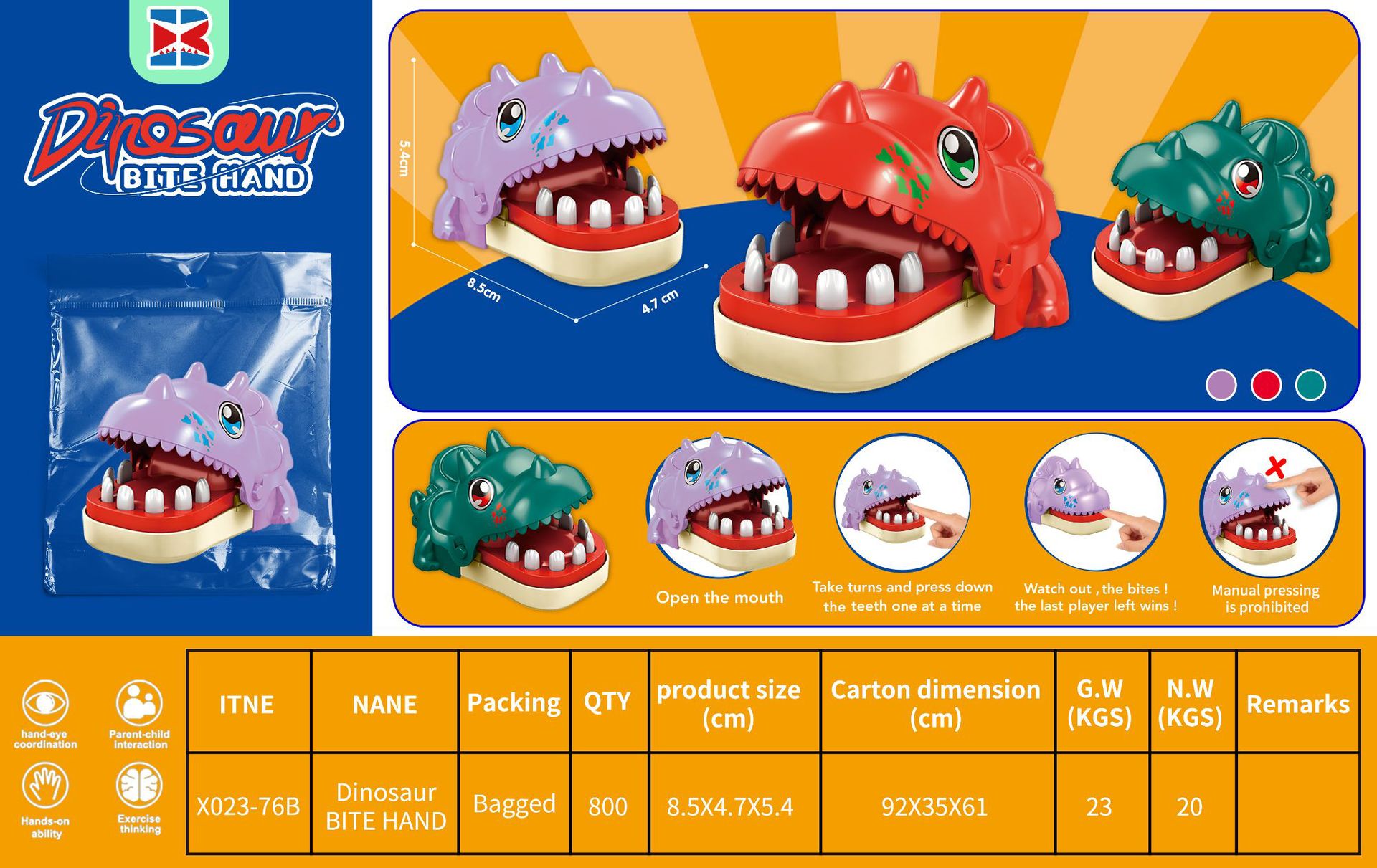 Mini mordedura de dedos juguetes de perros mordedura de manos niños interacción de padres e hijos parodia de dientes descompresión y descompresión artefactos mágicos