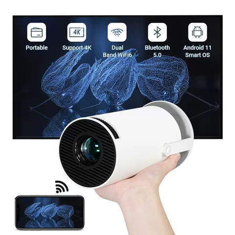 Заводской портативный проектор HY300, бочкообразный, для дома, система Android, HD-видео