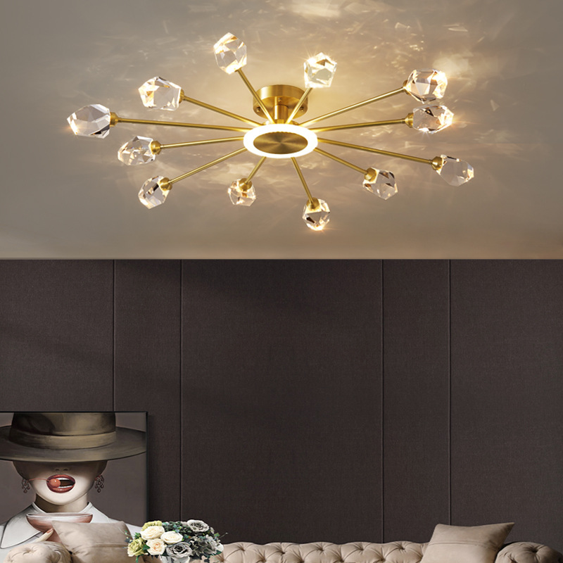 轻奢吊灯全铜客厅灯家用卧室餐厅灯2021年新款灯具组合全屋套餐北