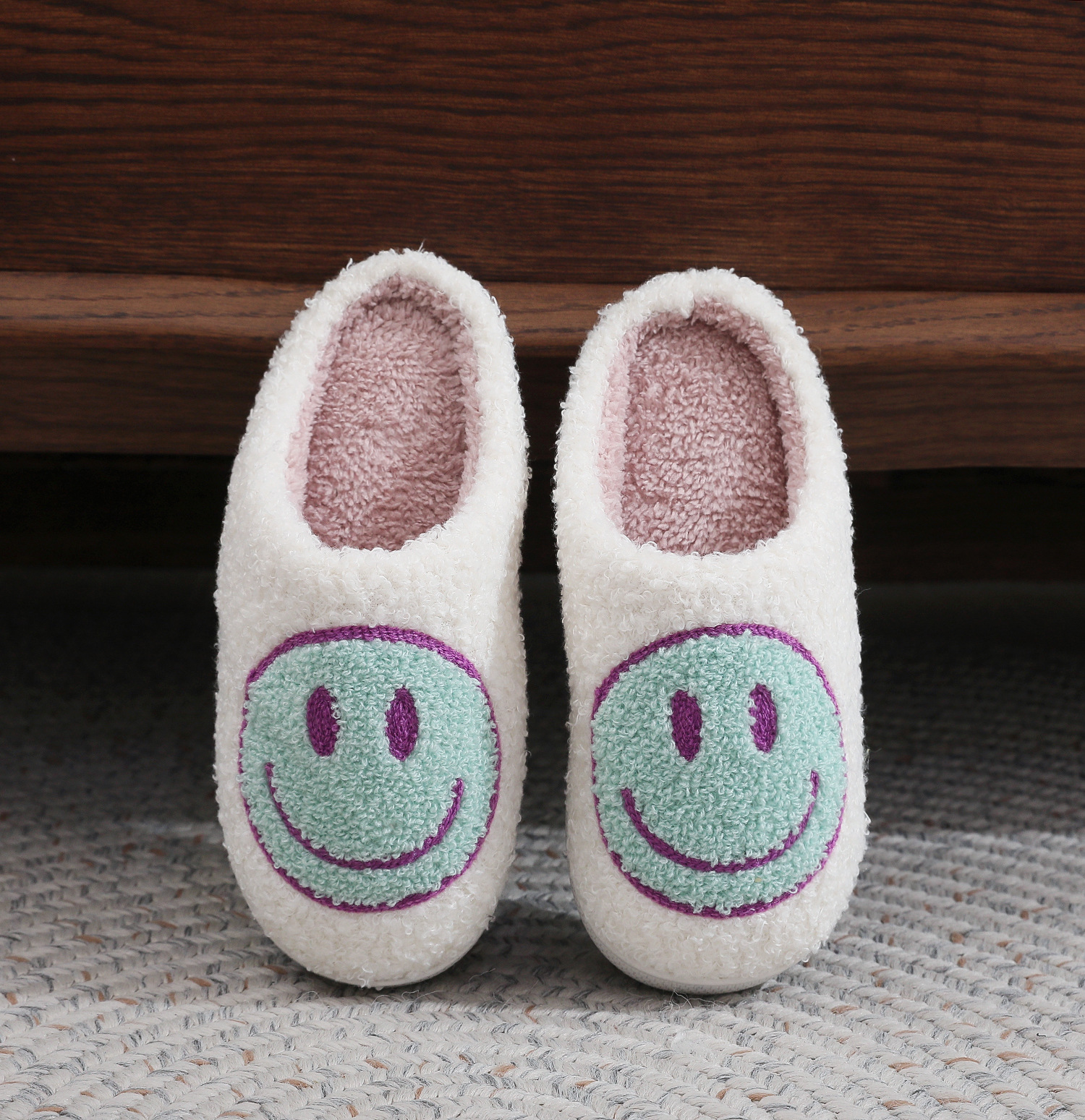 어린이용 면대걸레 - 웃는 얼굴 (흰색과 녹색)