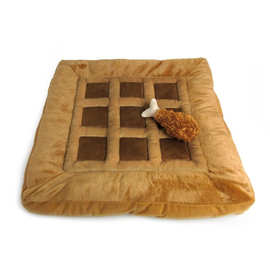 跨境新款dog bed手工毛绒保暖狗垫子柔软创意饼干炸鸡宠物狗窝